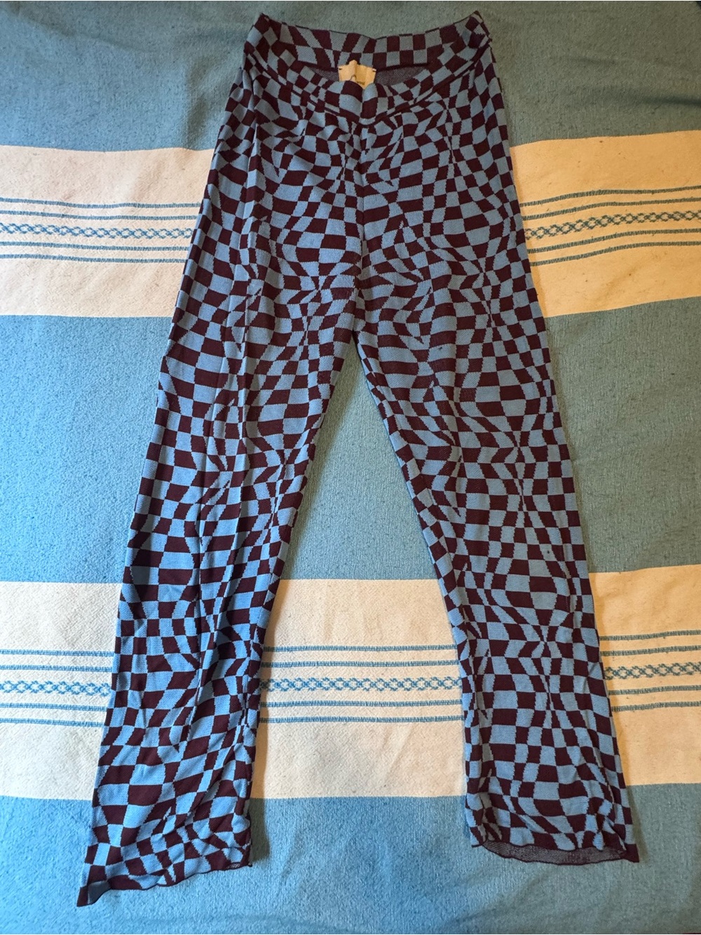 Paloma Wool Stretch Pants - Blue and Black